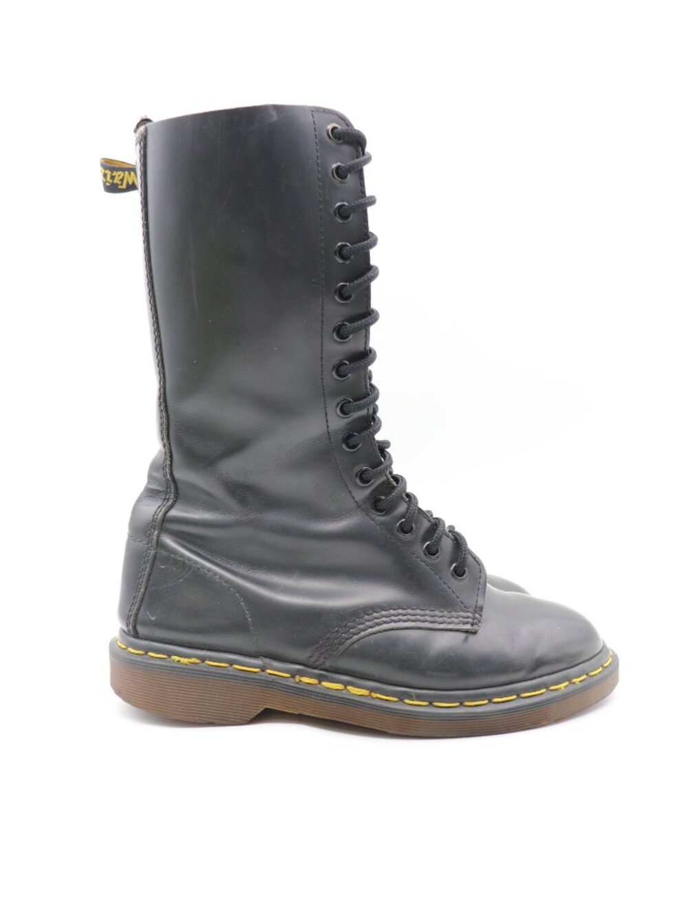 Doc Dr Martens 1914 Women's UK 6 US 8 Made In England 14 Eye Tall Black Boots